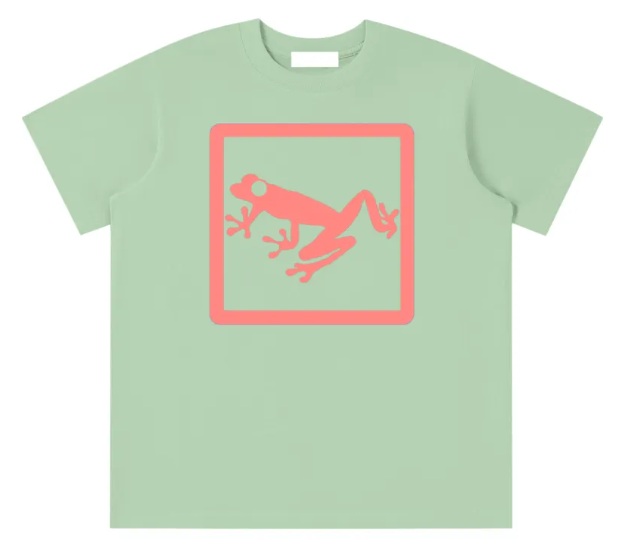 Kids Green Coral Frog T-Shirt design